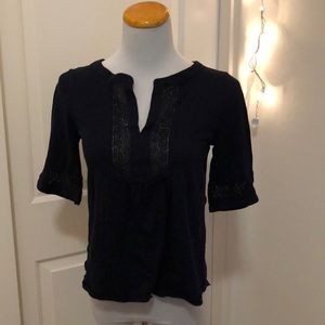 Ann Taylor loft navy blue top size small